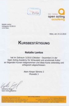 Open Acting Academy, Atem-Körper-Stimme + Phonetik 1-3