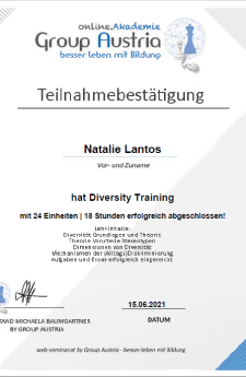 Teilnahmebestätigung für Diversity-Training